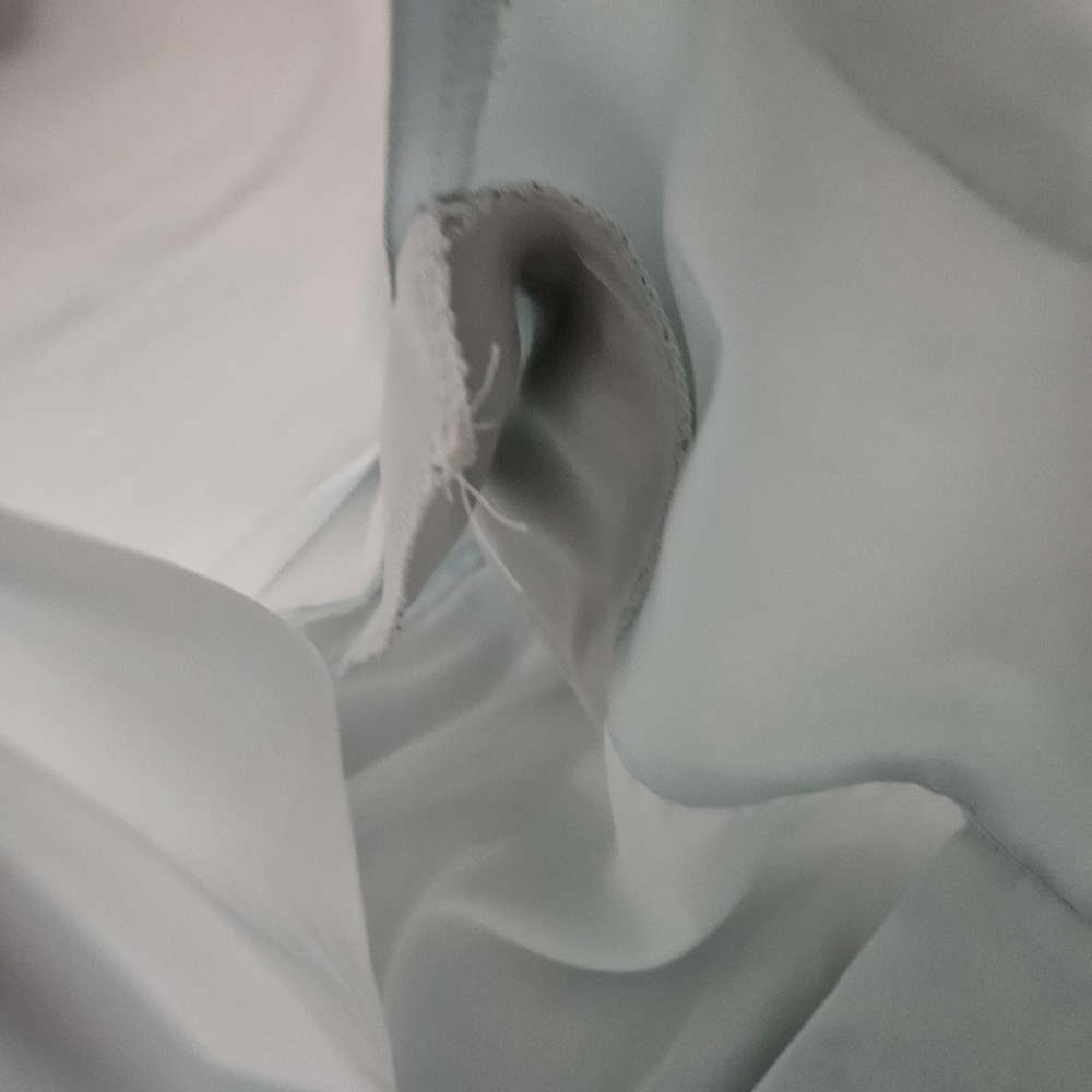 Vintage Liquid Silk Mint Button Up Blouse Minimalist Soft Clean Workwear Size 10 - Picture 5 of 9